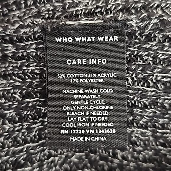 Who What Wear Black and White Knit Pullover Sweater Crew Neck Women's Size XL - Picture 7 of 7